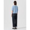 8SECONDS Wave Letter Jacquard Round Neck Short Sleeve Pullover Sky Blue