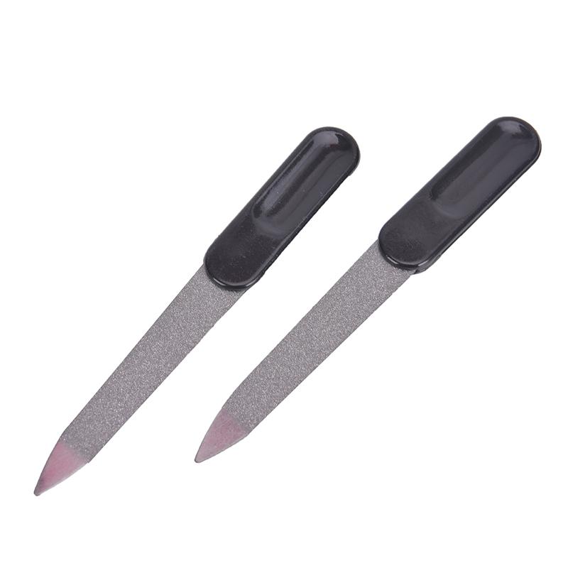 5Pcs Plastic Handle Metal Double Sided Nail Files Diy Manicure Pedicure Tool