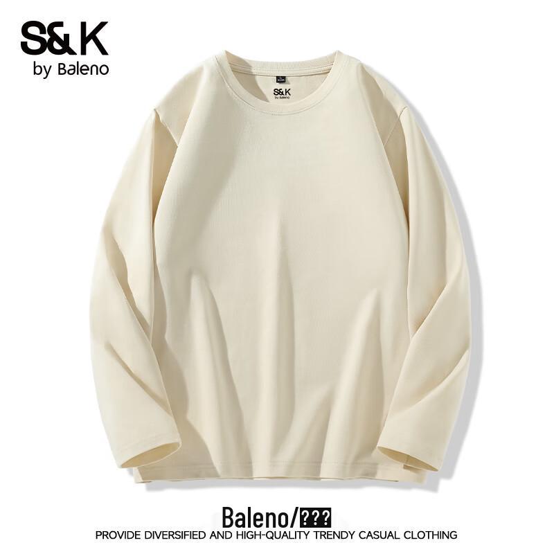 Мужская футболка Baleno серии S&K 220 г/м², 100% хлопок, с круглым вырезом, с длинным рукавом
