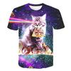 Cat Print Plus Size Women's T-shirt Clothes Animal 3D Printing T-shirt Cute and Funny Round Neck Ladies Short Sleeves