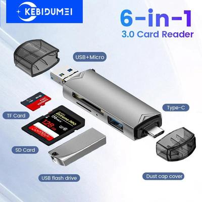 Многофункциональное устройство чтения карт 6 в 1 USB 3.0 к адаптеру Micro OTG Type C с поддержкой TF SD-карты USB-флеш-накопитель для ноутбуков, телефонов и планшетов Android