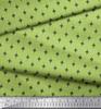 Soimoi Japan Crepe Satin Fabric Dot & Black Small Motif Shirting Decor Fabric Printed Metre 42 Inch