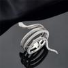 925 Sterling Sliver Rings For Women Snake Animal Stackable Clear Zircon Circle Special Trendy Rings Party Punk Jewelry