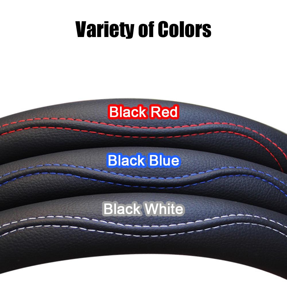Автостайлинг Чехол на руль автомобиля Дышащий Противоскользящий Автоукрашение Подходит 37-38СМ ПУ кожа