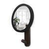 Umbra Hub Mirror Black Walnut Wood Wall Hook Hat Coat Rack Interior Decor