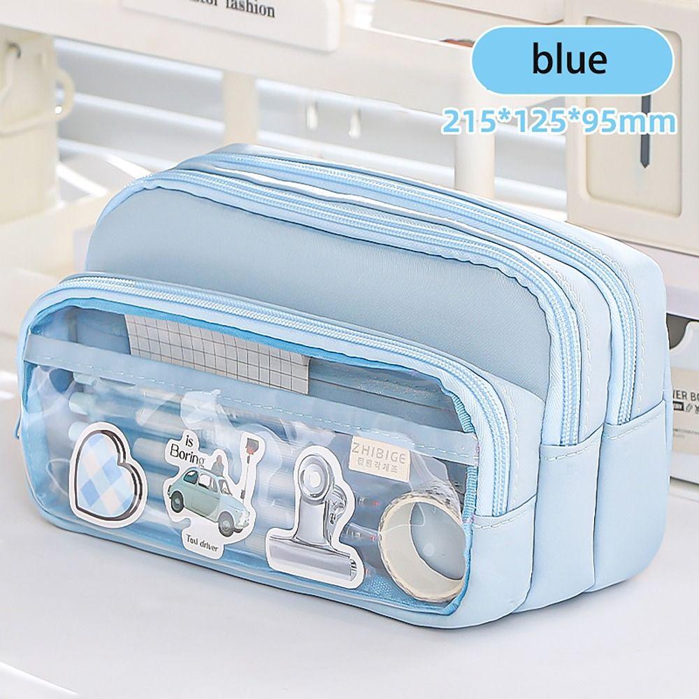 Multilayers Pencil Case Staircase Style Stationery Storage Pouch Pen Bag  Office School Supplies