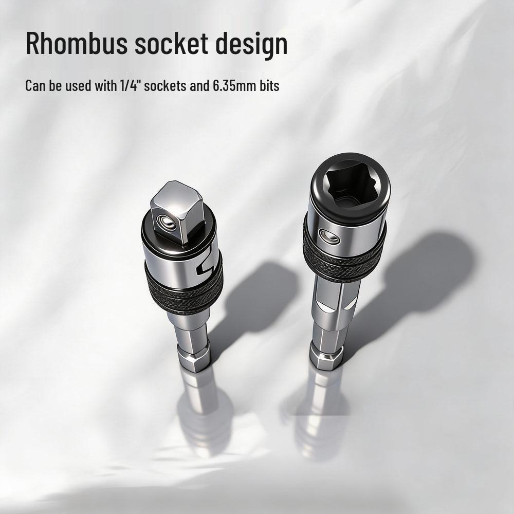 Compact Dual-Function Self-Locking Screwdriver Bit Extension Rod