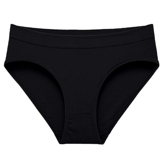 Women Panties Solid Color Elastic Mid Waist Seamless Thin Thread Soft Anti Septic Breathable Intimate Clothes Lady Underwear Briefs