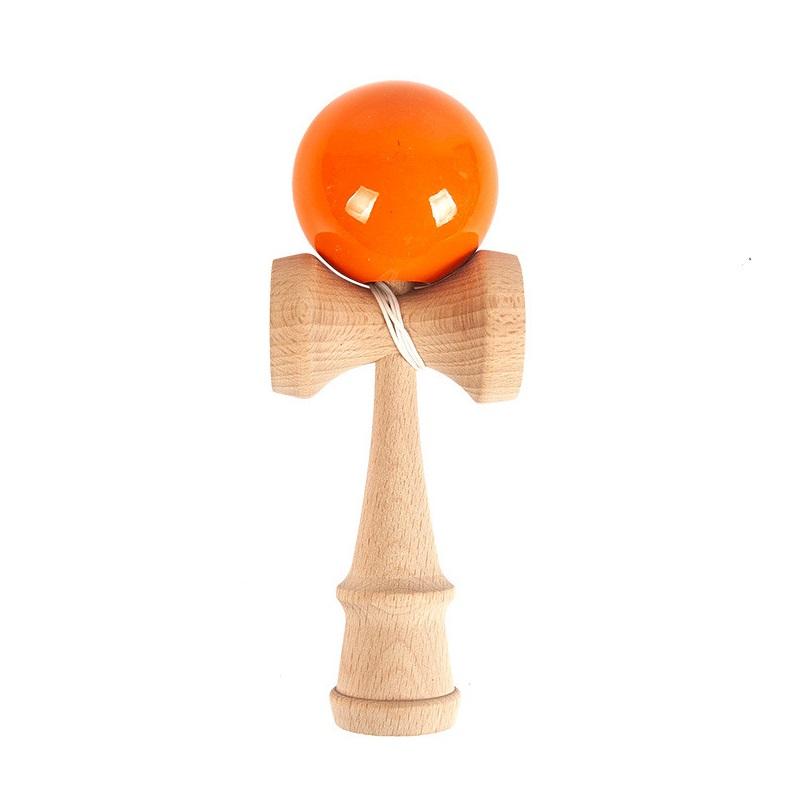Painted Wooden Handle Ball Toy Outdoor Fitness Ball Training Children'S Eye-Hand Coordination Adult Outdoor Juggling Sports Ball