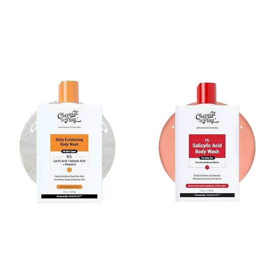 Chemist At Play 1% Salicylic Acid Exfoliating Body Wash 236ml For Men & Women + 1% Salicylic Acid Body Wash 236ml Prevents Body Acne, Bumpy Skin