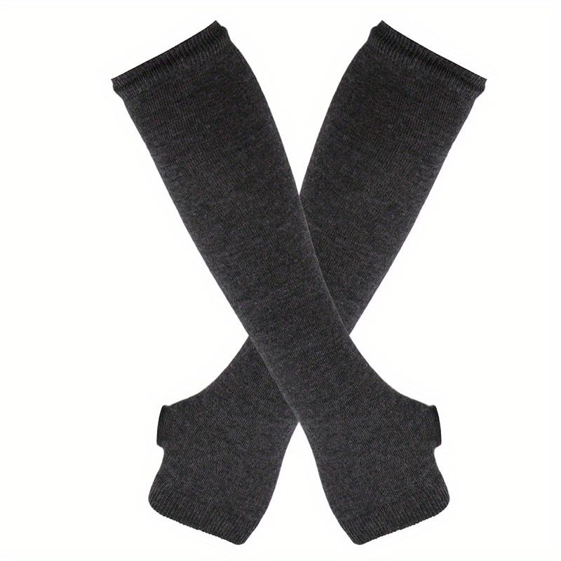 Long Glove Arm Cover Classic Pink Black and White Striped Fingerless Elbow Gloves Warmer Knitted Wristband