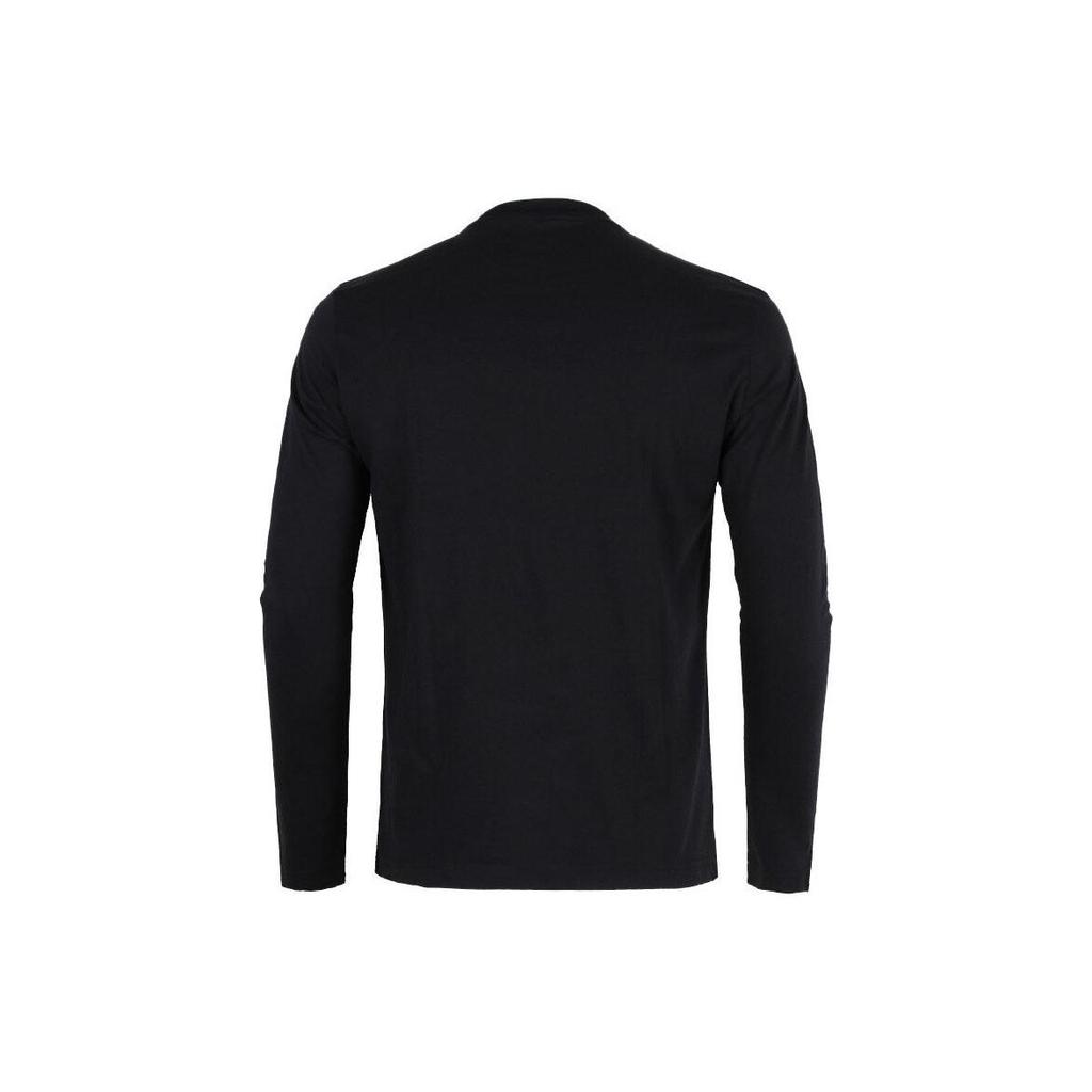 Emporio Armani FW22 Серия EA7 Футболка с принтом логотипа с круглым вырезом с длинным рукавом Мужские топы Черный 6ZPT24-PJM9Z-1200