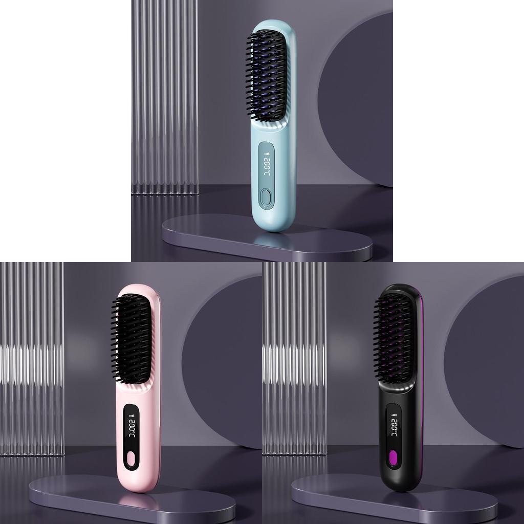 Portable Cordless Hair Curling Brush With 16mm20mm Diameter And Three Heat Settings