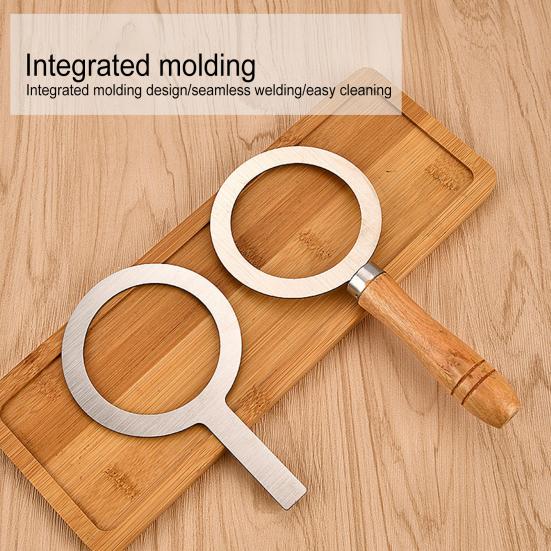 Кольцо для чашки для выпечки из нержавеющей стали с термостойкой деревянной ручкой, крышка чашки чая с молоком, прокладка для десертного пузырькового чая, жареное молоко, изготовление своими руками