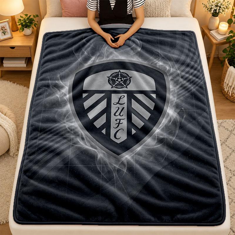 Flannel BlanketLeeds United Warm Soft Throw Blanket for Indoor Sofa Bed Living Room Use
