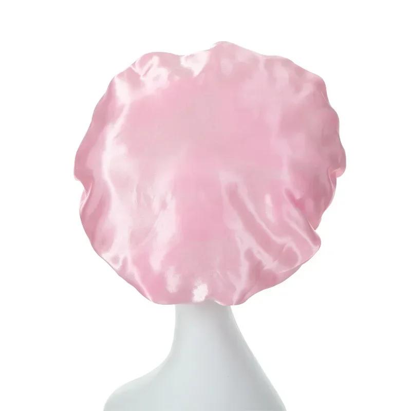 Женская ночная шапочка для сна, двухслойная регулируемая шапочка для головы, шелковистая шапочка для душа, атласная шапочка для укладки волос, инструмент для укладки волос