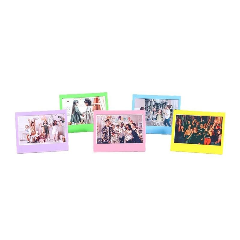 5pcs Colorful Acrylic Mini Picture Frames for Instantly Photos Holders for Home Decors and Vehicle Interior Display