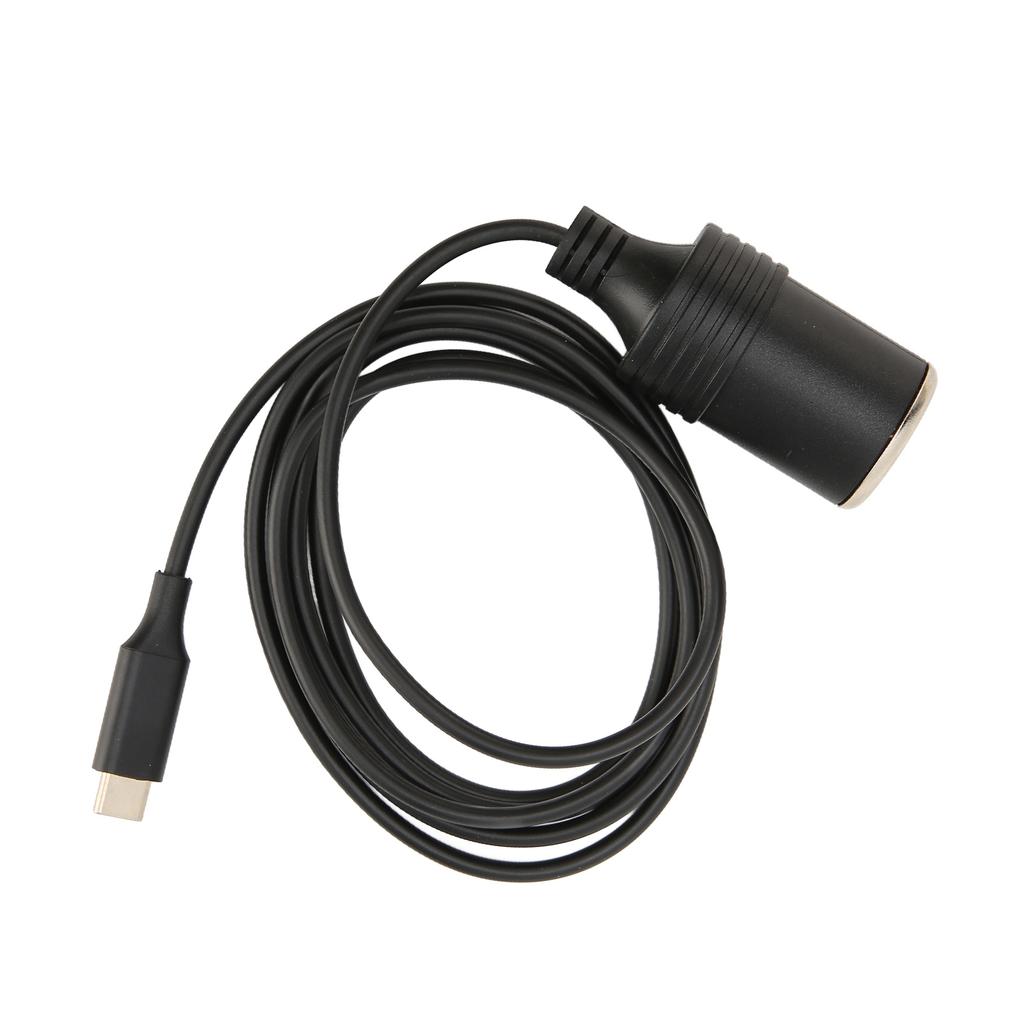 Type C To Cigarette Lighter Adapter 4.9ft Long 15V3A 45W Stable Output USB C To Lighter Cable for Car Vehicle