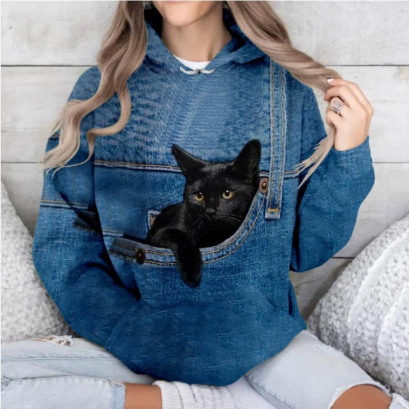 Женские осенние и зимние модные универсальные трендовые дышащие повседневные худи и свитшоты с 3D-печатью и капюшоном (Женский)
