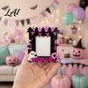 Cat Pumpkin Frame Halloween Wooden Photo Frame Cute Ghost Butterfly Tabletop Decor with Stand Sweet Kawaii Picture Holder for Desk Girly Room