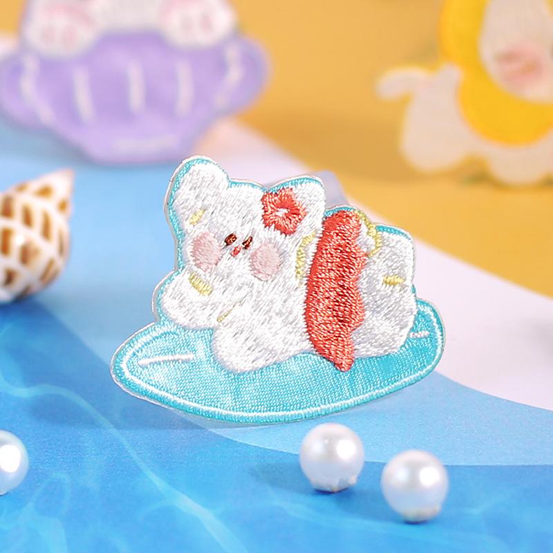 Самоклеящаяся Милая Милая Вышивка Домашнего Питомца Тканевая Наклейка Мультяшная Сумка Ручной Учет Декоративная Наклейка Детская Одежда Заплата для Ремонта Дырок