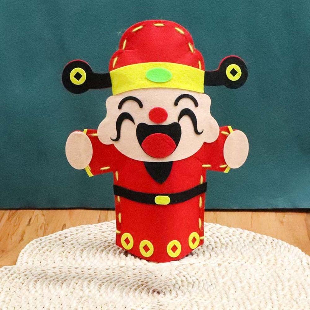 Cartoon New Year Hand Puppets The God of Wealth Festive Hand Puppets Birthday Gift