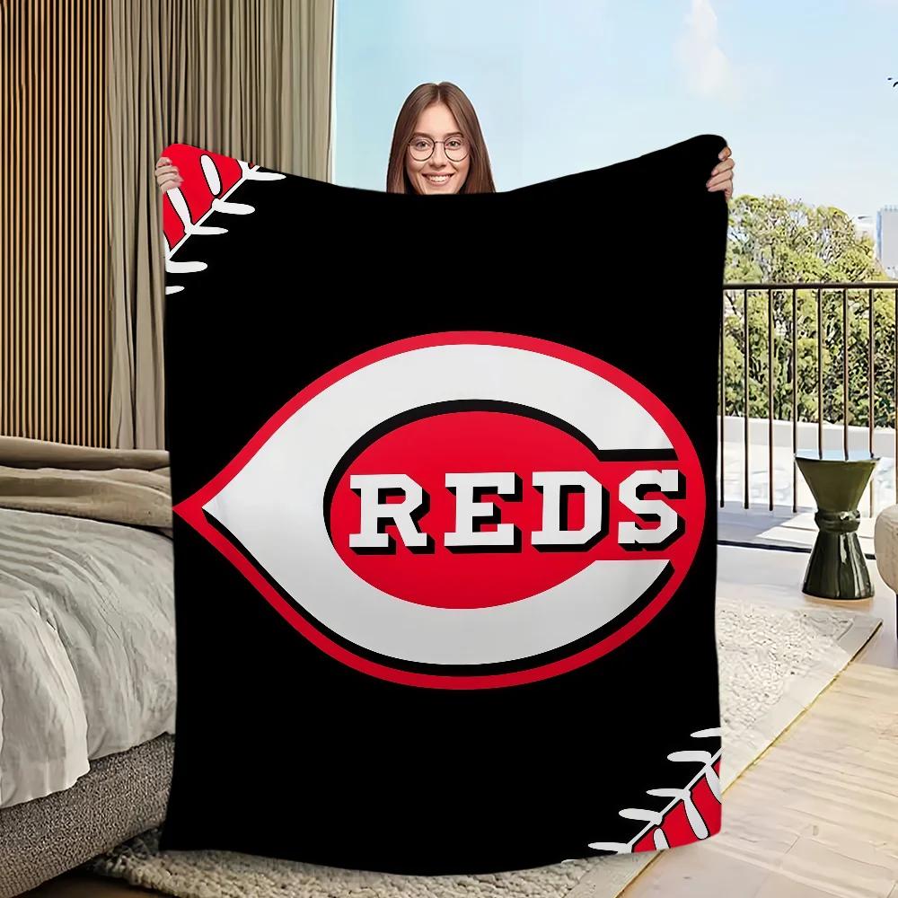 Cool C-Cincinnati Reds Baseball Blanket Blanket for Couch Sofa Travel Home Hiking Picni Bed Beding Flannel Blanket birthday gift