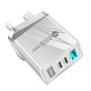 Быстрое зарядное устройство 58 Вт с двумя портами Type-C, 2PD и QC3.0 для ЕС/США/Великобритании/Южной Кореи/Австралии