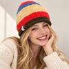 Fun Striped Winter Hat Korean Beanie Cap Fashion Knitted Hat  for Women