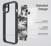 Матовый прозрачный чехол для iPhone 15 с камуфляжным узором, полное покрытие, с ремешком