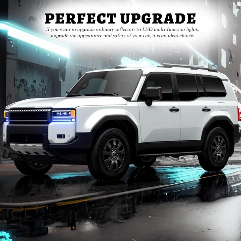 Светодиодная дневная ходовая фара A58X для Toyota Prado LC250 Land Cruiser 250 2024 2025 Противотуманная фара Белый ДХО Оранжевый Поворотник