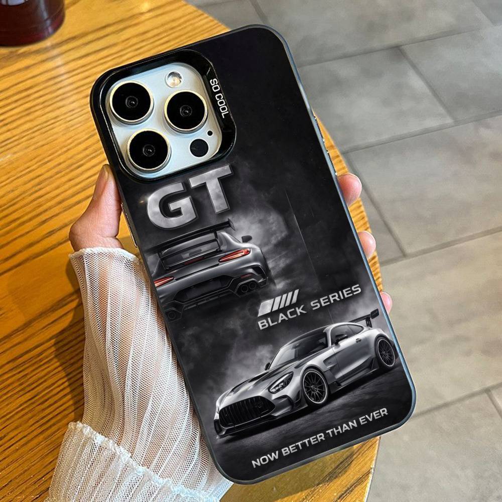 Чехол для телефона M-Merced-de-Es GT-R-63S для iPhone 16 17 15 14 12 13 Pro Max Черный Конфетный Матовый Ударопрочный Чехол