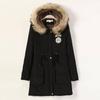 New Women's Warm Cotton Jacket With Fur Collar Hooded Parka For Winter