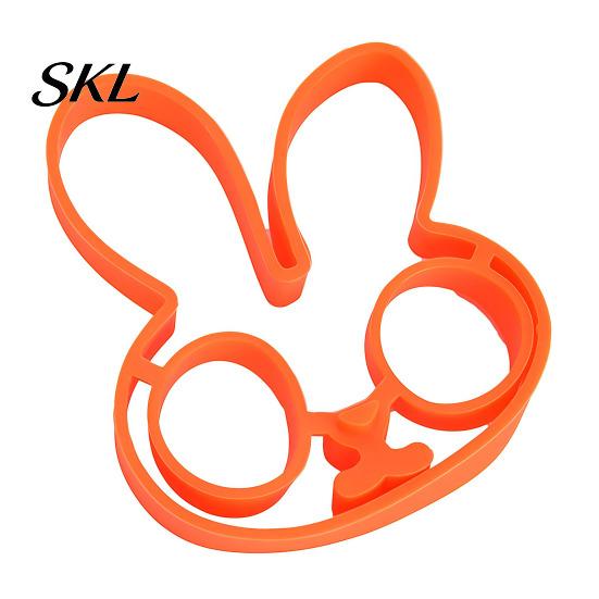 Удобная для новичков силиконовая форма для жарки яиц, форма в виде кролика, антипригарное кольцо, устойчивое к высоким температурам, для яиц, блинов, вафель, шоколада