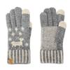 GlovesDEPO Made In Smartphone Reindeer and Snowflake Gray Women's Cashmere-Like Gloves, Japan, Compatible, Print,