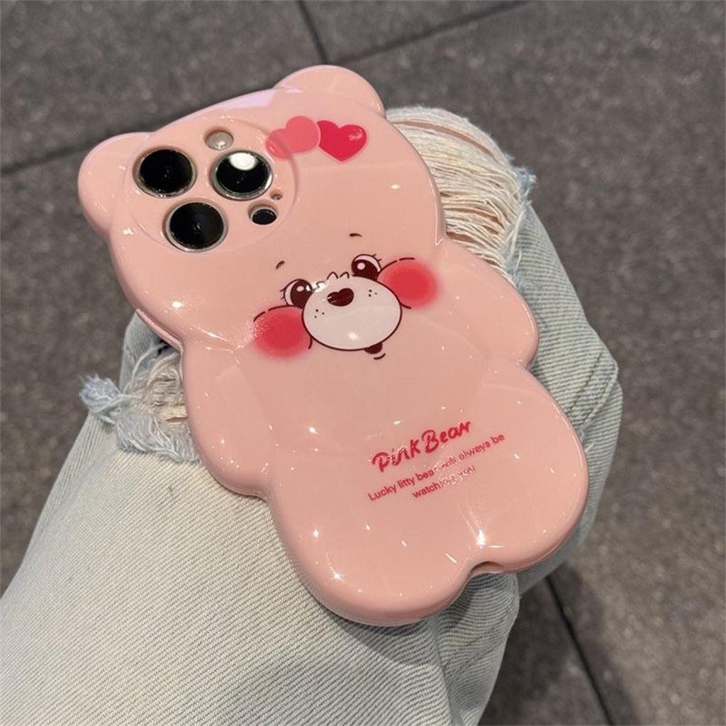 Cartoon Bear Shell TPU Japanese and Korean Trendy Men's New Creative Internet Celebrity Couple Small Fresh Personality Fashion Soft Mobile Phone Case