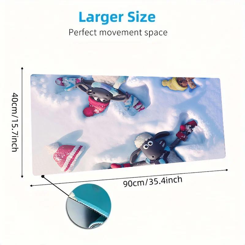 Shaun the Sheep Print Cushion Non-slip Laptop Tablet Big Mousepad XXL Mat Mini PC Playmat With Lock edge