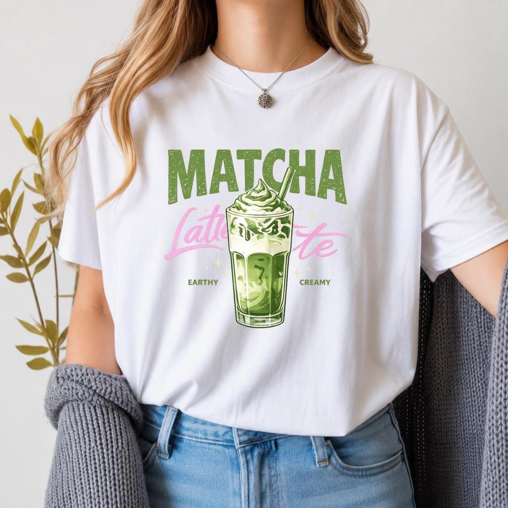 Matcha Shirt | Aesthetic Coffee Tee | 100% Cotton | Summer Shirt