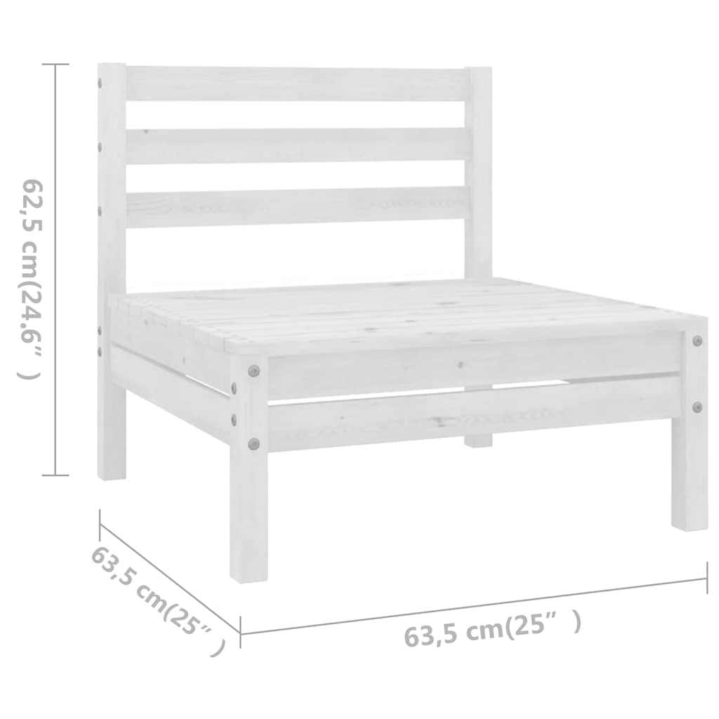 4 Piece Garden Lounge Set Solid Pine Wood White