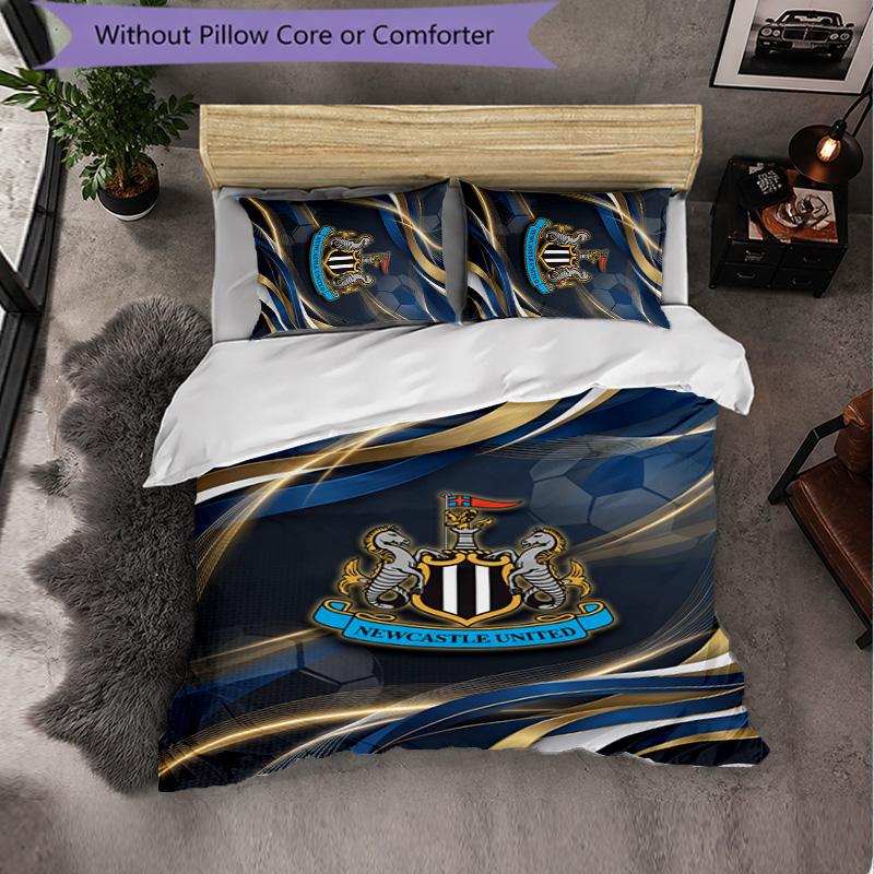 Футбольный комплект постельного белья Newcastle United из 3 предметов Мягкий пододеяльник с наволочками Комплект для декора спальни для дома