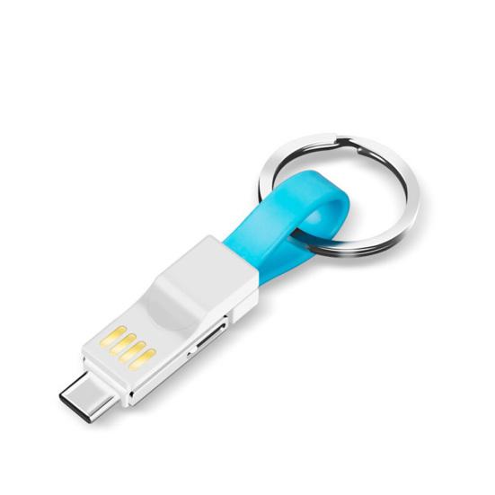Магнитный брелок 3 в 1, кабель для зарядки данных Micro USB Type-C для iPhone Android