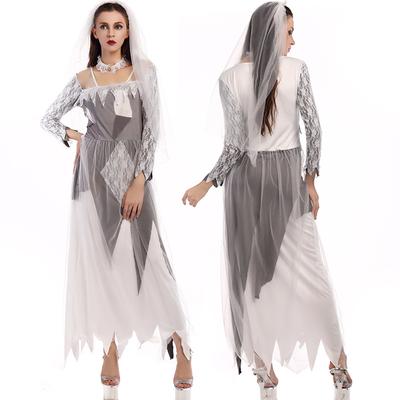 Female Devil Costume Ghost Bride Costume Halloween Sexy Zombie Costume Long Dress Cos Game Uniform