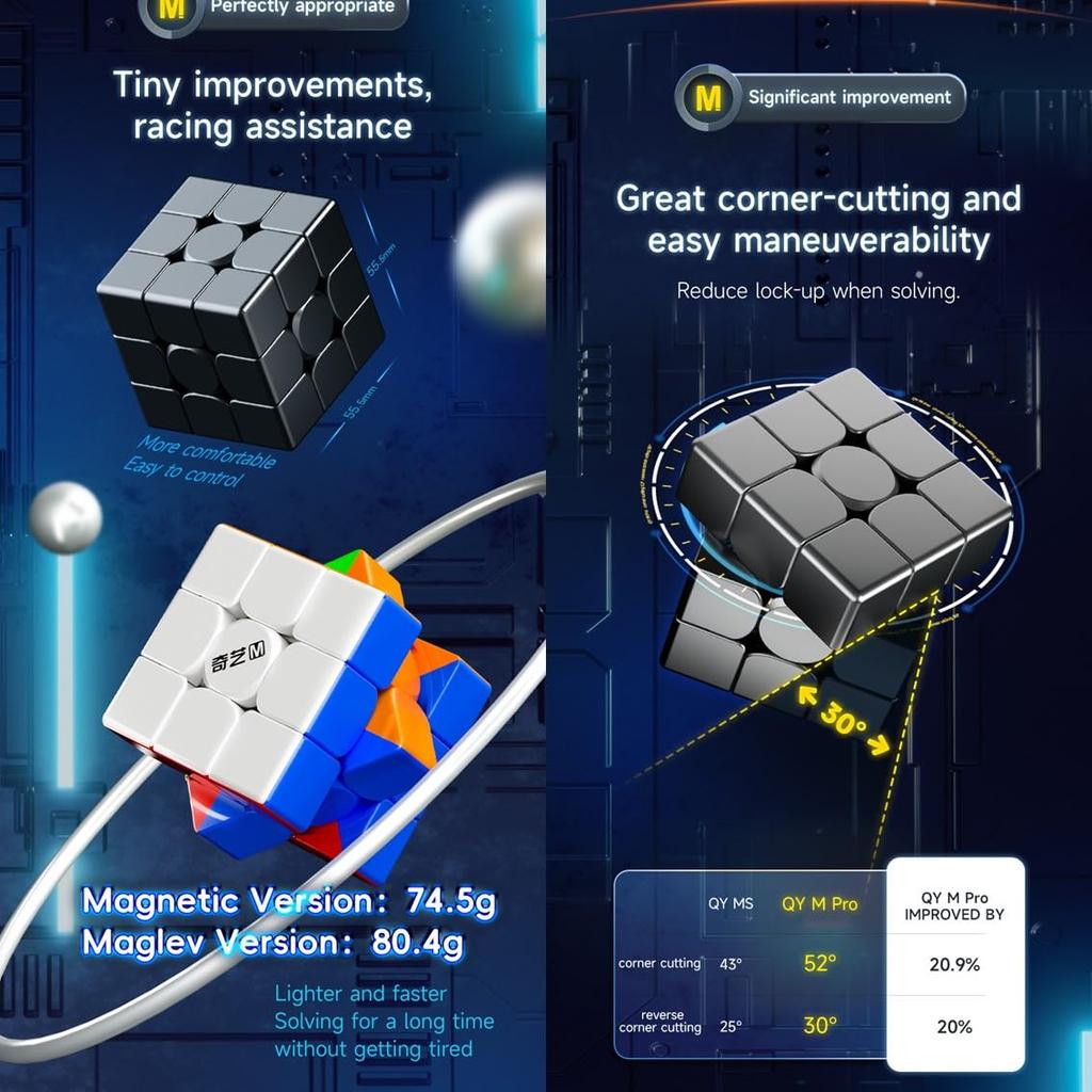 Kancharo QY M Pro Maglev [Pouch IncludedAuthentic] Magnetic Competition Cube (Stickerless, 3x3 Maglev)