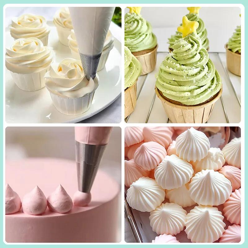 8Pcs Stainless Steel Piping Mouth Cake Cream Carving Mouth Cookies Dessert Diy Baking Squeezing Tool