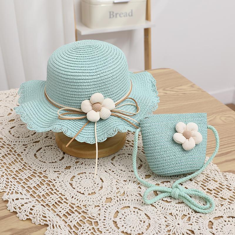 Summer Children's Sun Protection Beach Straw Hat Princess Girl's Vacation Woven Sun Hat
