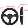 TIYPEOR 280MM Universal Steering Wheel Leather Yellow Connector Falt Racing Steering Wheel For Sport Game