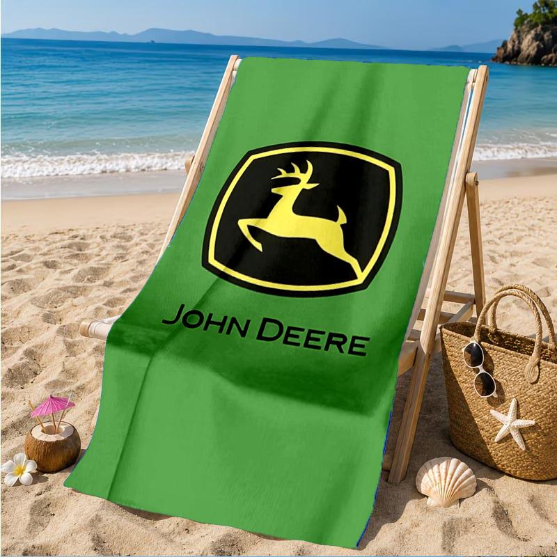 Пляжное полотенце John Deere, Быстросохнущее, Легко ухаживать, Подходит как для фитнеса, так и для пляжного отдыха, Спортивный незаменимый аксессуар