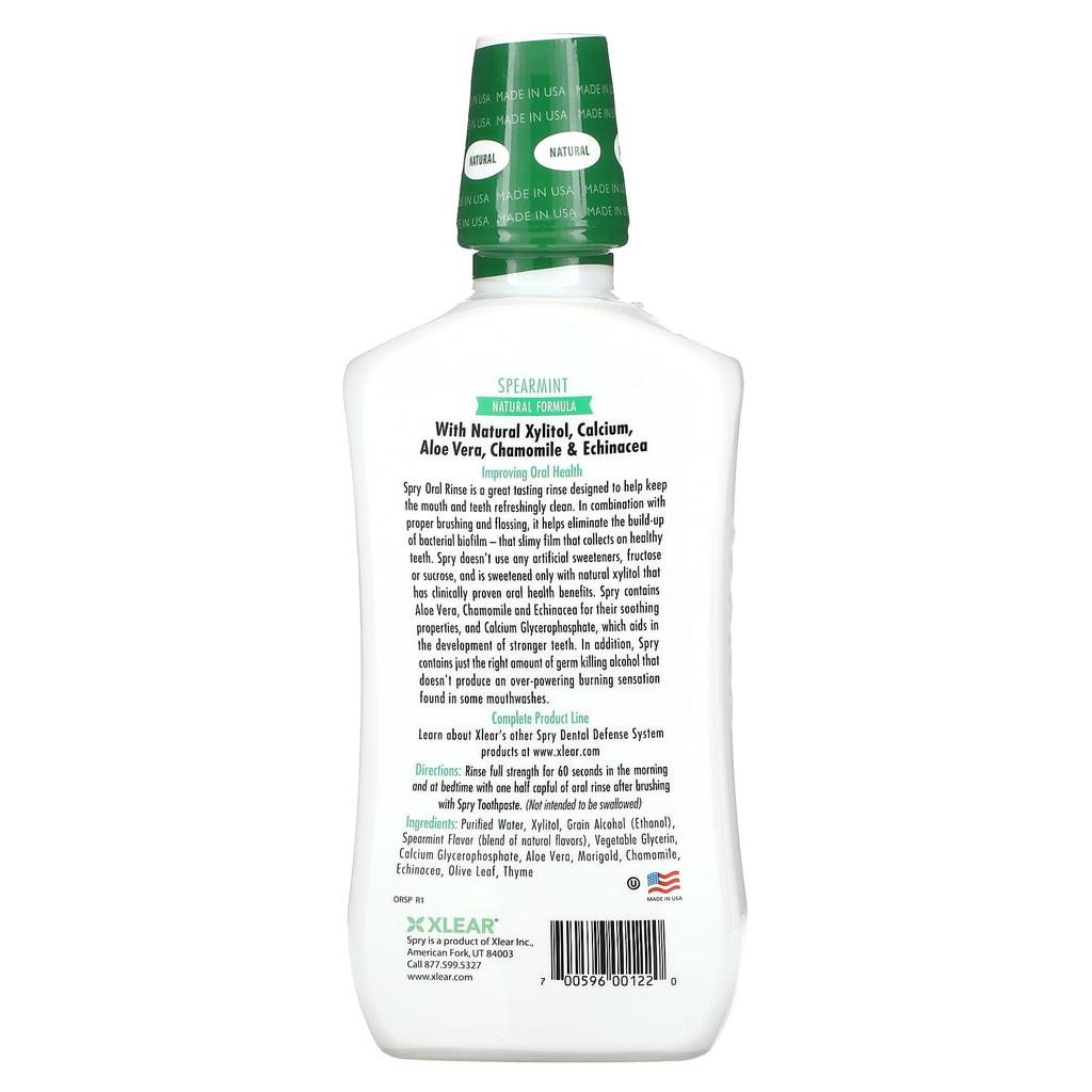 Spry, Mouthwash, Natural Spearmint, 473Ml(16Fl Oz)