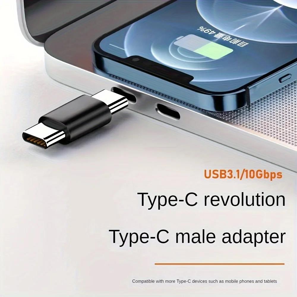 USB C Male to Male Adapter USB Type C Coupler Extender Support PD 5Gbps for Thunderbolt 4/3 MacBook Pro/Air Laptop Phones 3