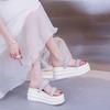 Fashion 8.5CM Summer Women Slippers Flip-Flops Ladies Beach Bling Shoes Wedge Heels Shoes Woman High Platform Slippers Outside Sandals